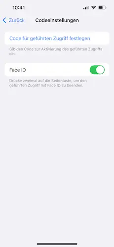 Zugangscode einrichten auf iPhones und iPads